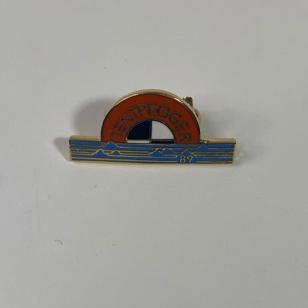 Vintage BMW Tentpegger 89 Enamel Pin Gold Tone Souvenir Lapel Pin Collectible